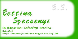 bettina szecsenyi business card